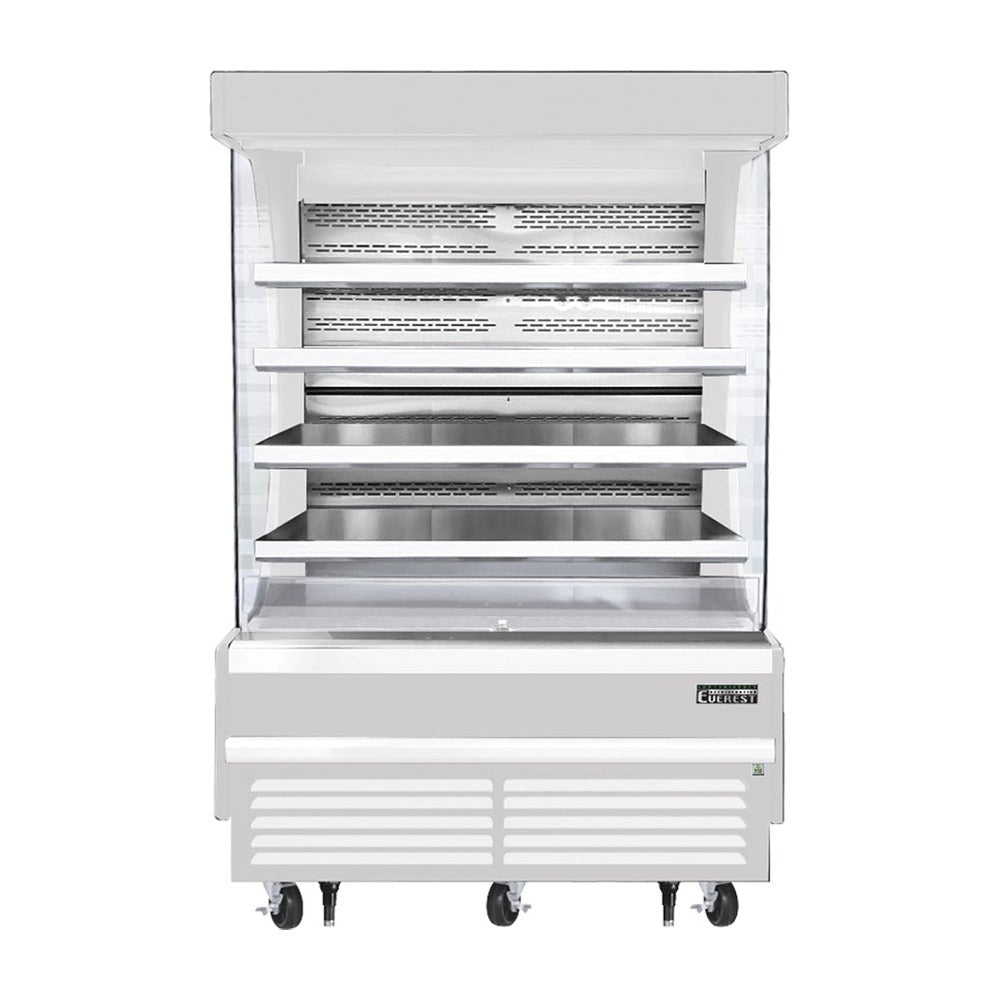 Everest Bottom Mount Black Vertical Open Air Merchandiser, 60" Length, 28 3/8" Depth, 60 1/8" Height - White Exterior, 15.4 cu. ft.