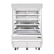 Everest Bottom Mount Vertical Open Air Merchandiser, 60" Length, 34 1/4" Depth, 78" Height - White Exterior, 230V, 30.2 cu. ft.