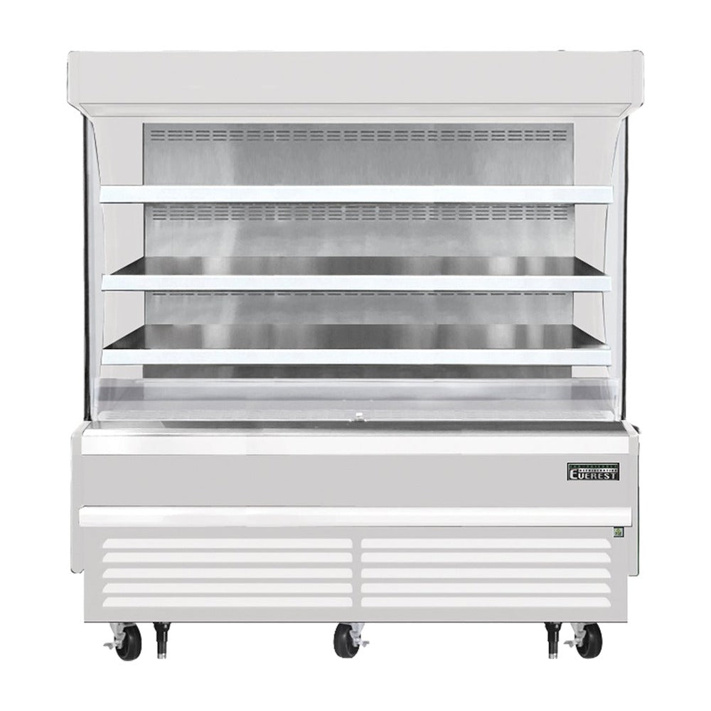 Everest Bottom Mount Vertical Open Air Merchandiser, 73 1/4" Length, 28 3/8" Depth, 60 1/8" Height - White Exterior, 19 cu. ft.