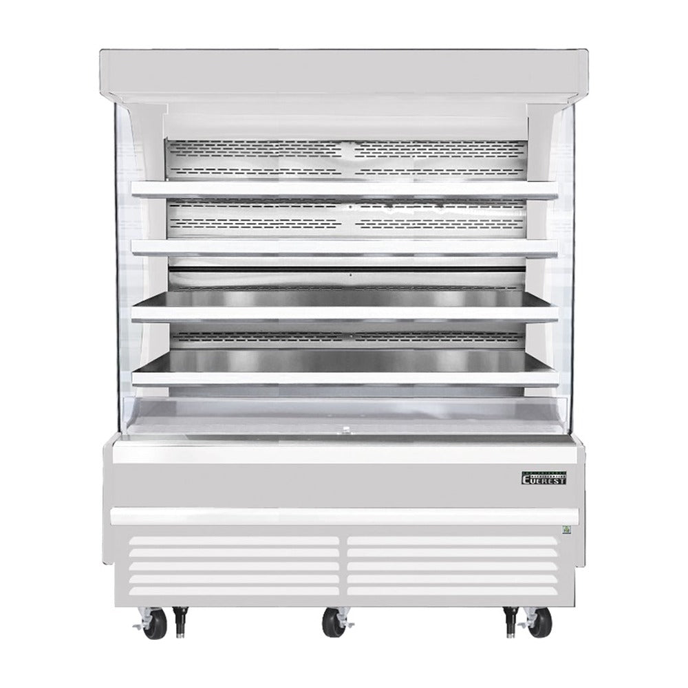 Everest Bottom Mount Vertical Open Air Merchandiser, 73 1/4" Length, 28 3/8" Depth, 78" Height - White Exterior, 230V, 26 cu. ft.