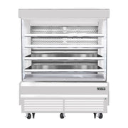 Everest Bottom Mount Vertical Open Air Merchandiser, 73 1/4" Length, 28 3/8" Depth, 78" Height - White Exterior, 230V, 26 cu. ft.