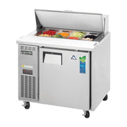 Everest 1 Solid Door Side Mount Stainless Steel Sandwich Prep Table 35 1/2" Length, 24" Depth