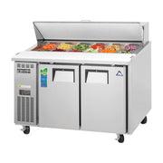 Everest 2 Solid Door Side Mount Stainless Steel Sandwich Prep Table 47 1/2" Length, 24" Depth
