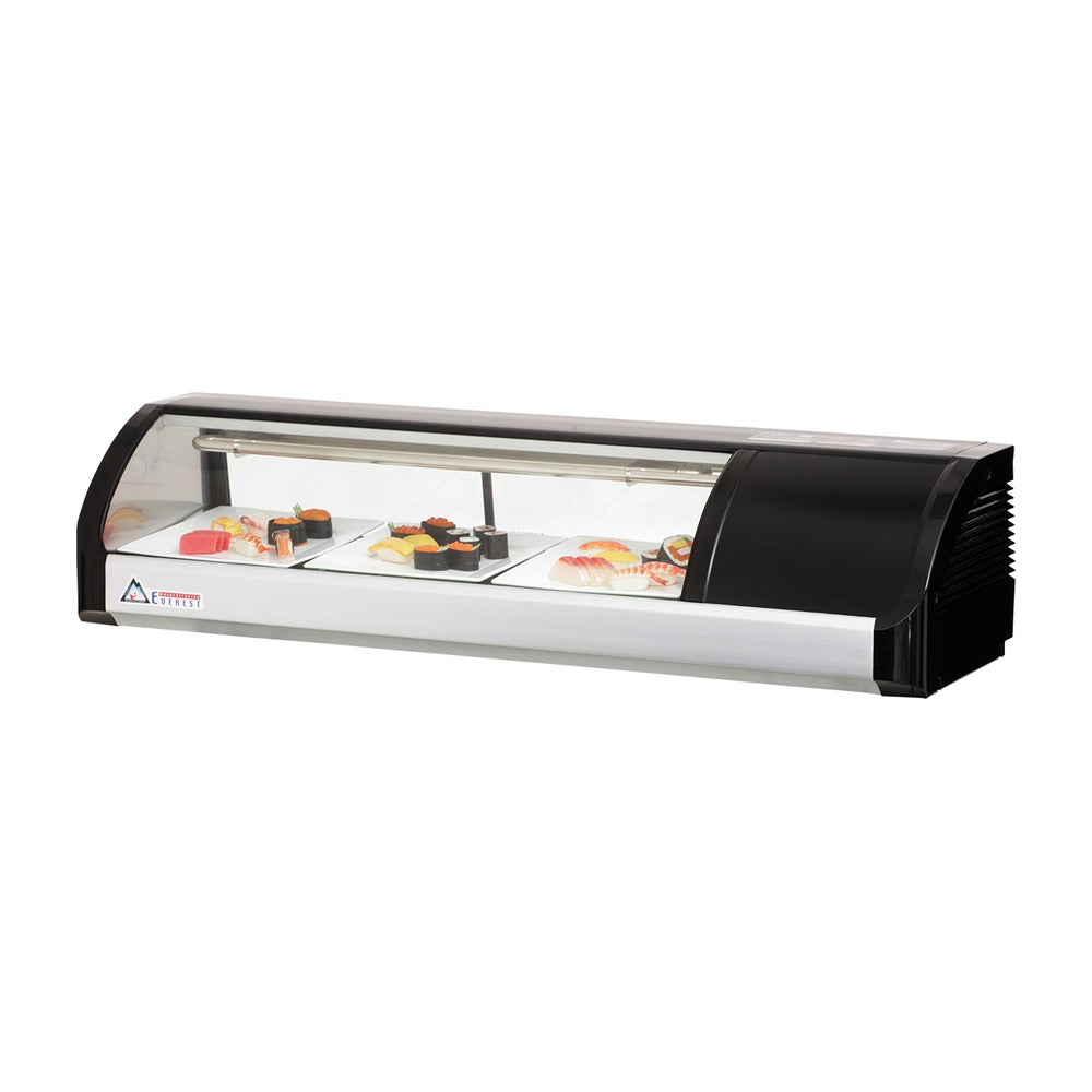 Everest 4ft Black Self Contained Countertop Refrigerated Display Case - Right Comp Mount, 1.5 cu. ft.