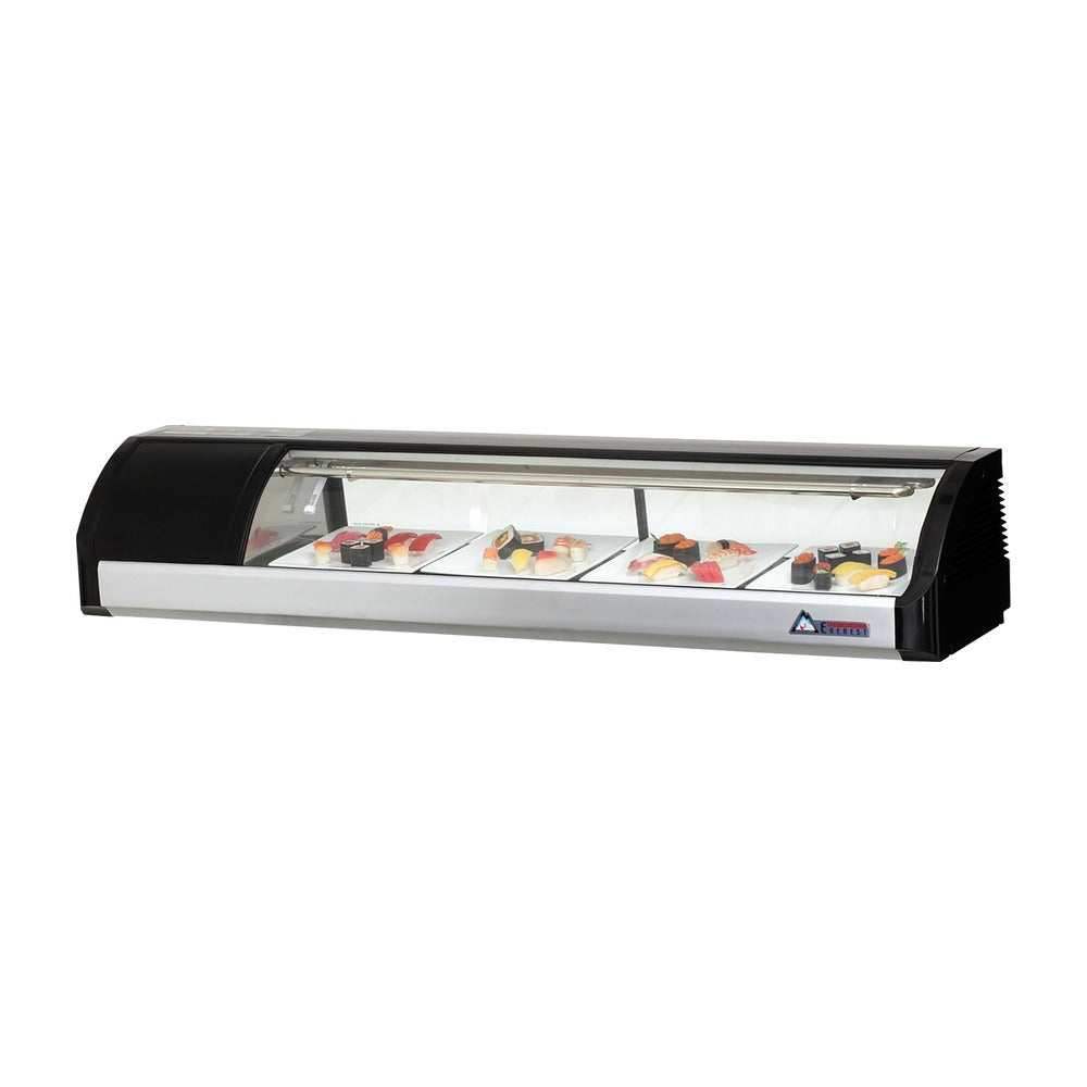 Everest 5ft Black Self Contained Countertop Refrigerated Display Case - Left Comp Mount, 2 cu. ft.