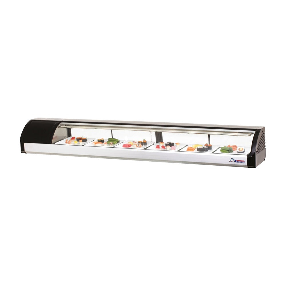 Everest 7ft Black Self Contained Countertop Refrigerated Display Case - Left Comp Mount, 3 cu. ft.