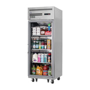 Everest 1 Glass Door Top Mount Stainless Steel Reach-In Refrigerator, 29 1/4", 23 cu. ft.