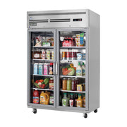 Everest 2 Glass Door Top Mount Stainless Steel Reach-In (Swing) Refrigerator, 49 3/4", 48 cu. ft.
