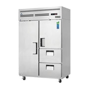 Everest 2 Section - 1 Full Dr (LFT Top Mount Stainless Steel Reach-In ), 1 Half Dr (RT; Top) & 2 Drawer (RT; Bottom) Refrigerator, 49 3/4", 48 cu. ft.