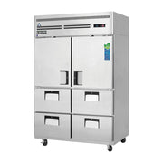 Everest 2 Section - 2 Half Dr (LFT Top Mount Stainless Steel Reach-In & RT; Top) & 4 Drawer (LFT & RT; Bottom 2 each) Refrigerator, 49 3/4", 48 cu. ft.