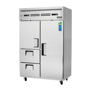 Everest 2 Section - 1 Half Dr & 2 Drawer Top Mount Stainless Steel Reach-In (LFT; Ref), 1 Full Dr (RT; Fzr) Dual Temp, 49 3/4", 22 (R), 22 (F) cu. ft.