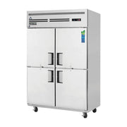 Everest 2 Section Half Solid Door Top Mount Stainless Steel Reach-In Refrigerator, 49 3/4", 48 cu. ft.