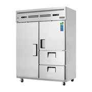 Everest 2 Wide Section - 1 Full Dr (LFT Top Mount Stainless Steel Reach-In ; Ref), 1 Half Dr (RT Top; Fzr) & 2 Drawer (RT Bottom; Ref) 3/4 Ref & 1/4 Fzr Dual Temp, 59", 39 (R), 13 (F) cu. ft.