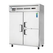 Everest Top Mount Stainless Steel Reach-In 2 Wide Section (3/4 Ref & 1/4 Fzr) Dual Temp, 59", 39 (R), 13 (F) cu. ft.