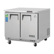 Everest 2 Solid Door Back Mount Stainless Steel Undercounter Refrigerator, 35 1/2", 10 cu. ft.