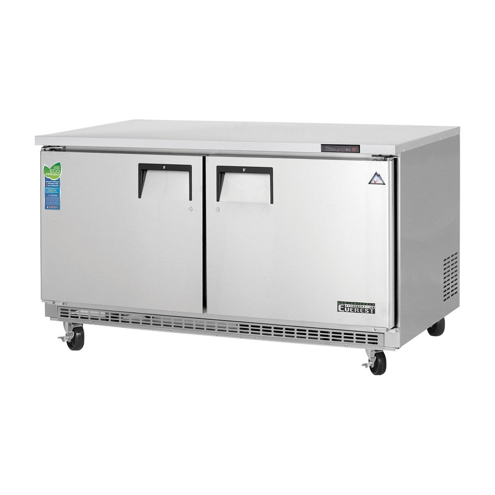 Everest 2 Solid Door Back Mount Stainless Steel Undercounter Freezer, 59 1/2", 18 cu. ft.