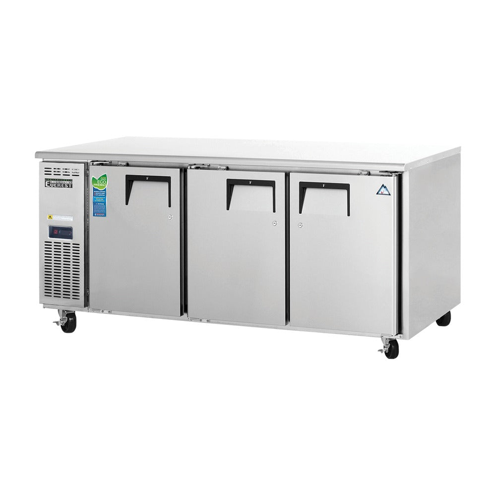 Everest 3 Solid Door Side Mount Stainless Steel Undercounter Refrigerator, 71 1/2", 22 cu. ft.