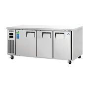 Everest 3 Solid Door Side Mount Stainless Steel Undercounter 2/3 Ref & 1/3Fzr Dual Temp, 71 1/2", 14 (R), 9 (F) cu. ft.