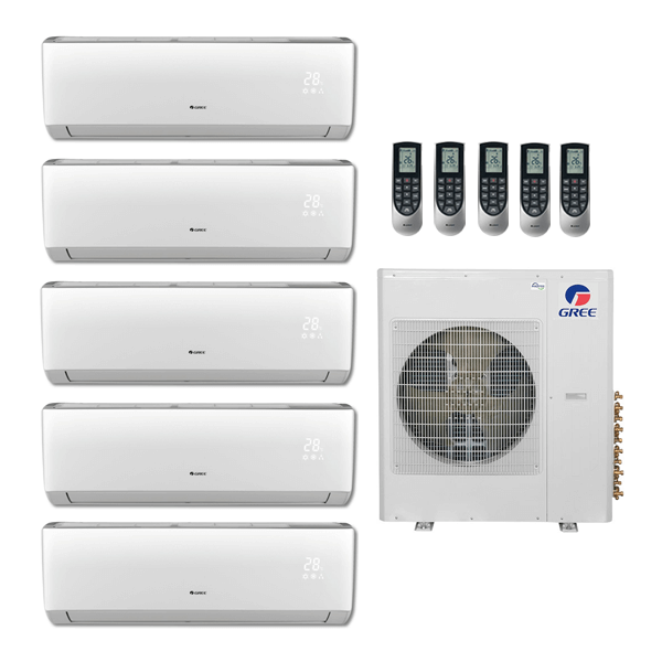 Gree 45,000 Btu 21 Seer 5-Zone Ductless Mini Split System - 9K-9K-9K-9K-9K