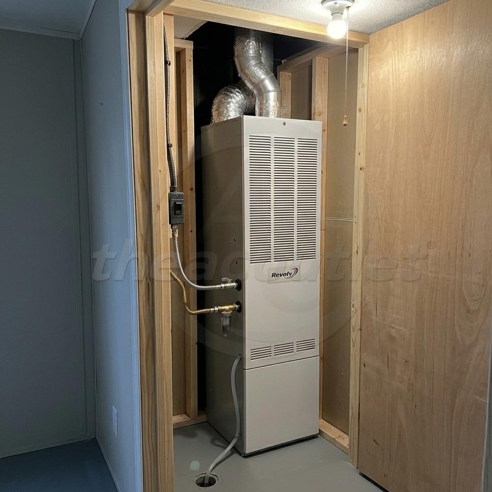 Revolv 56,000 Btu 80% Afue Mobile Home Front Return Downflow Gas Furnace with Coil Cabinet