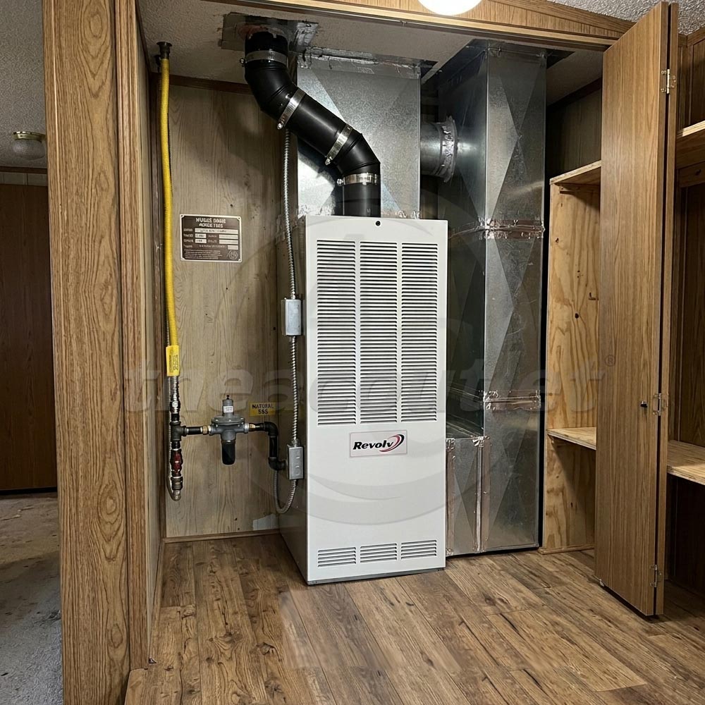 Revolv 77,000 Btu 80% Afue Mobile Home Front Return Downflow Gas Furnace without Coil Cabinet (R-454B Compatible)