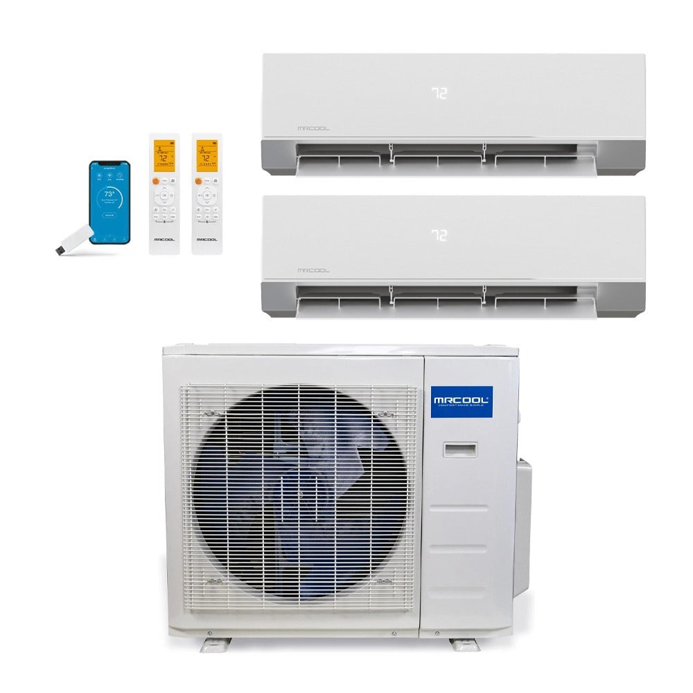 MRCOOL 27,000 Btu 25 SEER2 Olympus 4th Gen 2-Zone Ductless Mini Split System - 12K-18K (Not DIY)