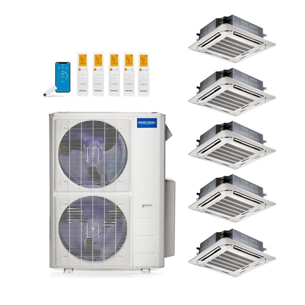 MRCOOL 48,000 Btu 24 SEER2 Olympus 4th Gen 5-Zone Ductless Mini Split System with 1-Way Ceiling Cassette - 9K-9K-9K-9K-12K (Not DIY)