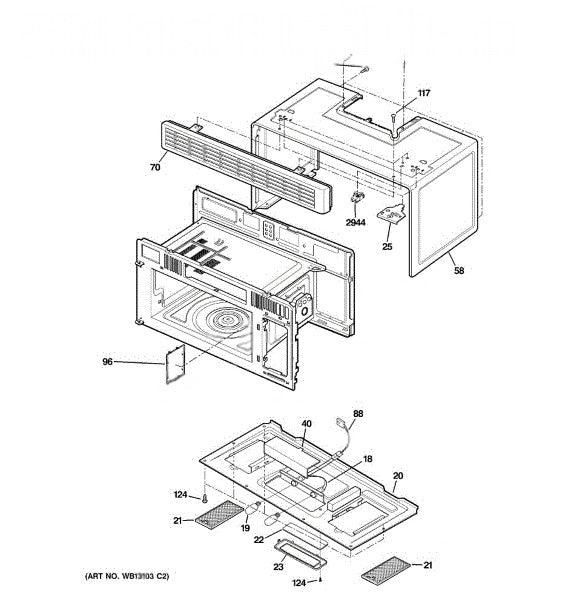GE Microwave Panel-Control Mounting WB01X10107