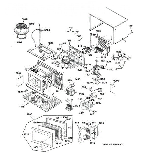GE Microwave Washer, Plain WB1X1521