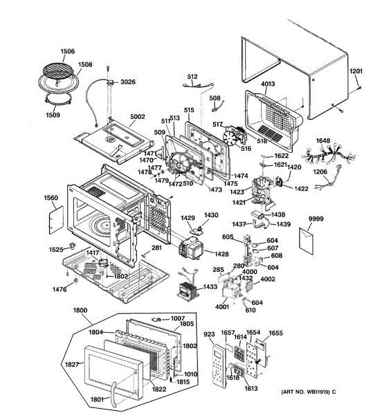 GE Microwave Blade, Motor Cooling Fan WB6X475
