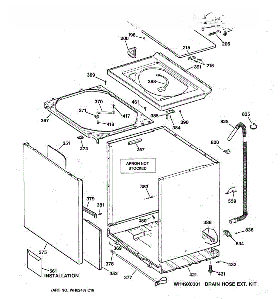 GE Damper Front Panel WH46X353