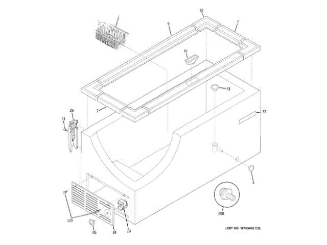 GE Freezer Support Latch WR02X10080