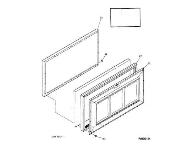 GE Freezer Handle White WR12X10074