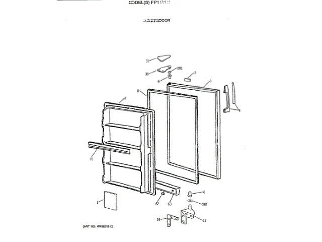 GE Freezer Handle Assembly WR12X1081