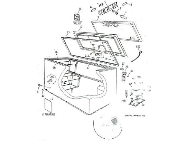 GE Freezer Handle Kit WR12X1096