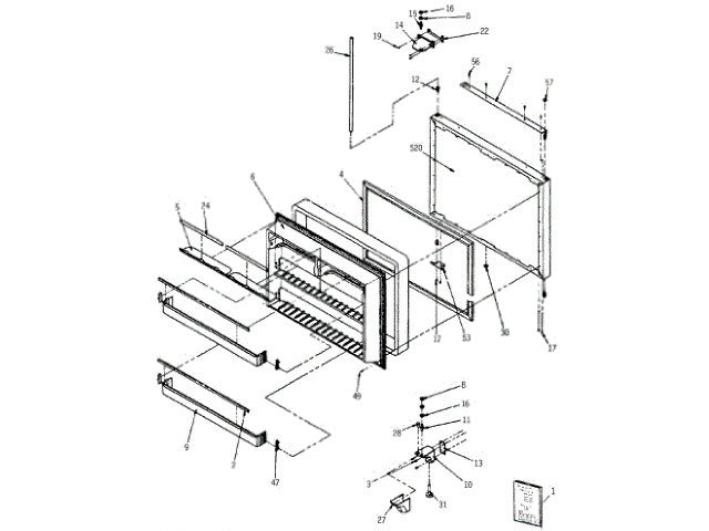 GE Freezer Pin Support WR13X655