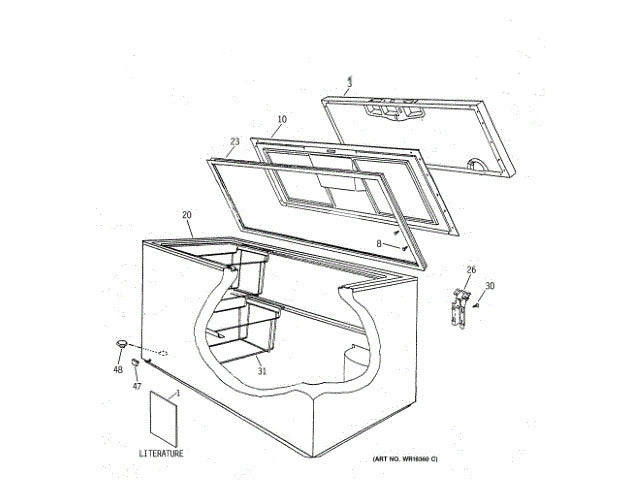 GE Freezer Hinge Assembly WR13X756