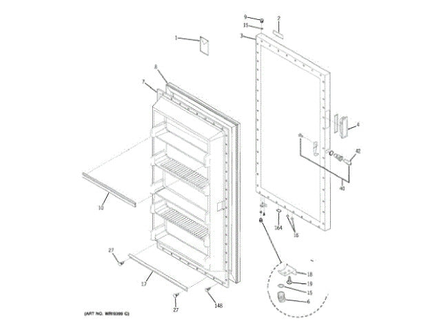 GE Freezer Gasket Secondary WR14X10004