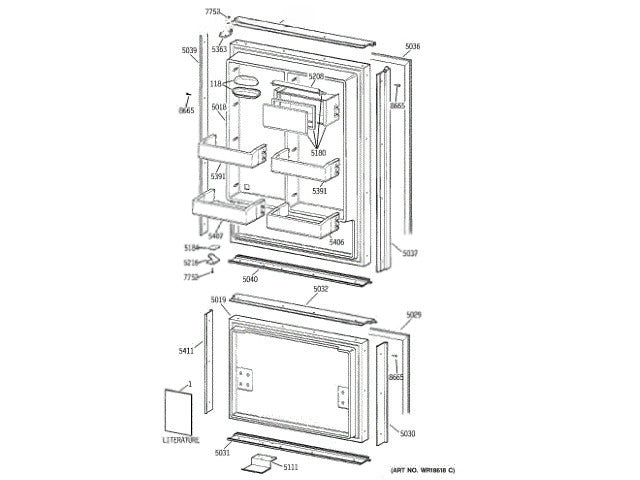 GE Freezer Trim-Door Btm Ff Right WR17X10369
