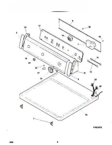 Frigidaire Dryer Backsheet-F Console 134088700