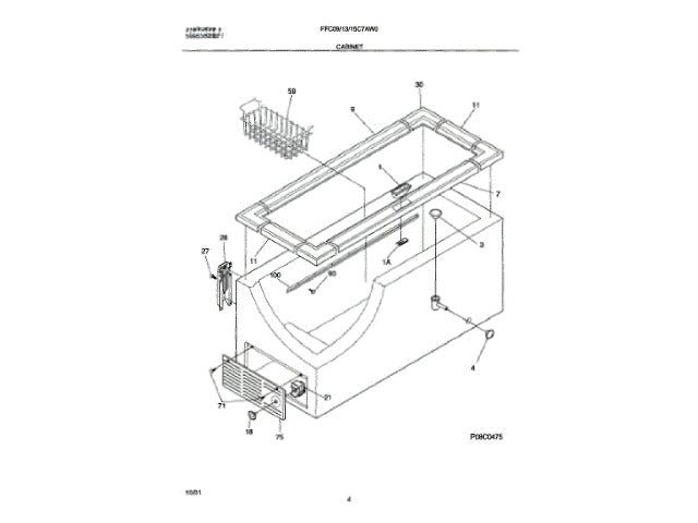 Frigidaire Freezer Track, Basket 216081500