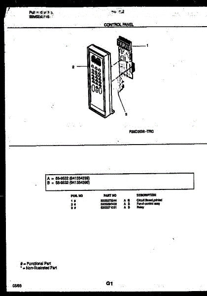 Frigidaire Microwave Panel-Control Assembly 5303295403
