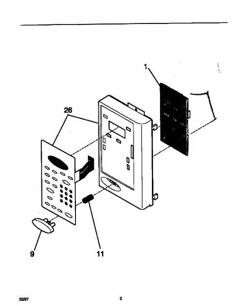 Frigidaire Microwave Panel-Control Sub Assy, Almond 5303319648