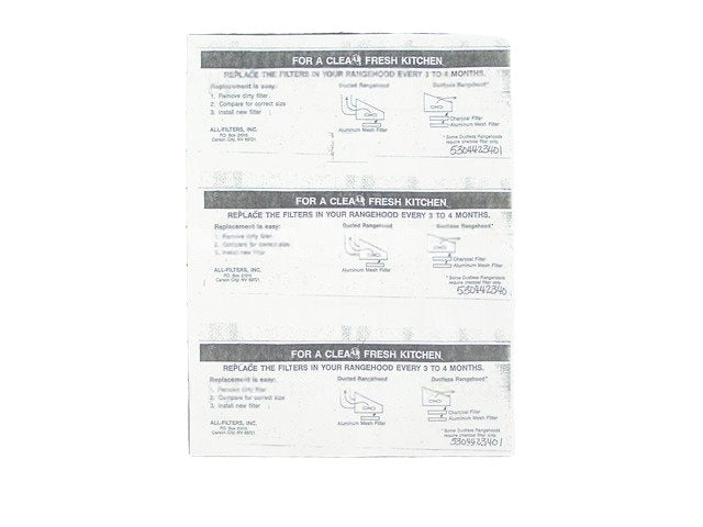 Frigidaire Microwave Instructions`charcoal Filter 5304423401