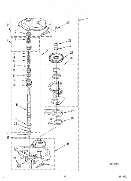 Whirlpool Washer/Dryer Combo Gear Case Cover 285202