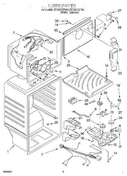 Whirlpool Refrigerator Wire Assembly Control Box 2200827