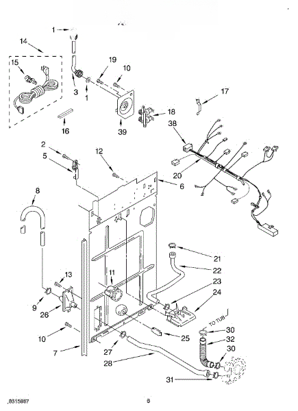 Whirlpool Harness, Wiring (includes No. 20) 3954493