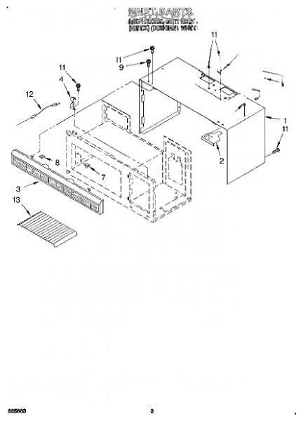 Whirlpool Microwave Cover, Power Cord 4358761