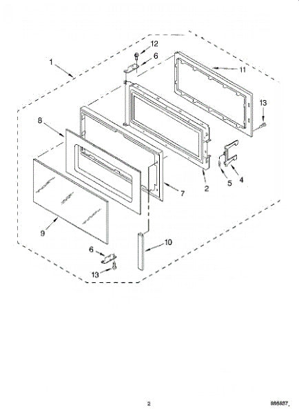 Whirlpool Microwave Door Assembly (biscuit) 4359958