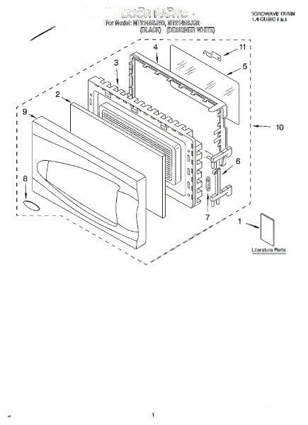 Whirlpool Microwave Panel, Door (white) 8171990